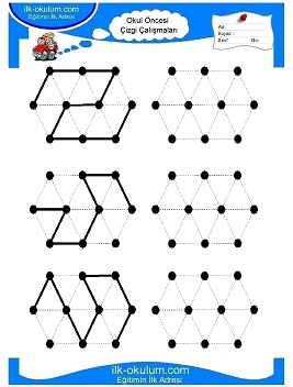 Çocuklar İçin Çizgi Çalışma Sayfaları 